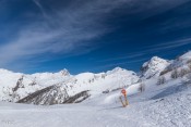 Vue depuis le haut de la piste de Valpreveyre sur le Bric Bouchet