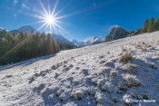 alpages enneiges de la medille devant le mont viso