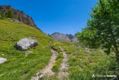 arrivee replat vallon selette rocher sentier col houerts