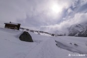 au niveau des huttes saint veran sous neige