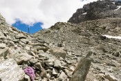 Dans la montée du Col de la Traversette