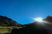 Dans la montée du Col Vieux au matin