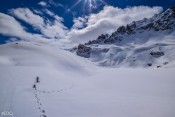 Le panneau sous la neige au Lac Ste Anne