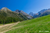 le chalet devant vertes pentes et mont viso