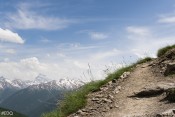 Vue sur le Mont-Viso depuis le sentier du Malrif