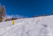 piquet pr jaune depasse de la neige