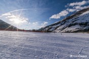piste de ski aiguilles soleil fin de journee