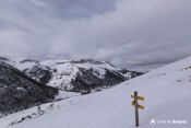 saint veran depuis panneau draye de la ville en raquette