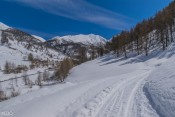Vue sur La Monta enneigée