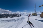 Station de Risoul : en haut de l'Homme de Pierre : on déchausse !
