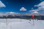 Station de Risoul : piste Les Aigles en haut du Téleski Homme de Pierre