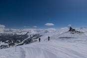 La station de Risoul vue depuis la piste Combe de Mayt