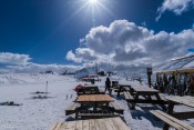 Haut du domaine - vue depuis le restaurant d'altitude à la Pointe de Razis