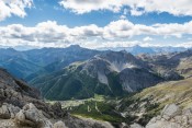 Vue sur le village d'Arvieux depuis le sommet de Cote Belle