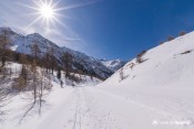 vue vallee blanche trace skating sous le soleil