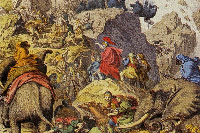 illustration hannibal traversant alpes